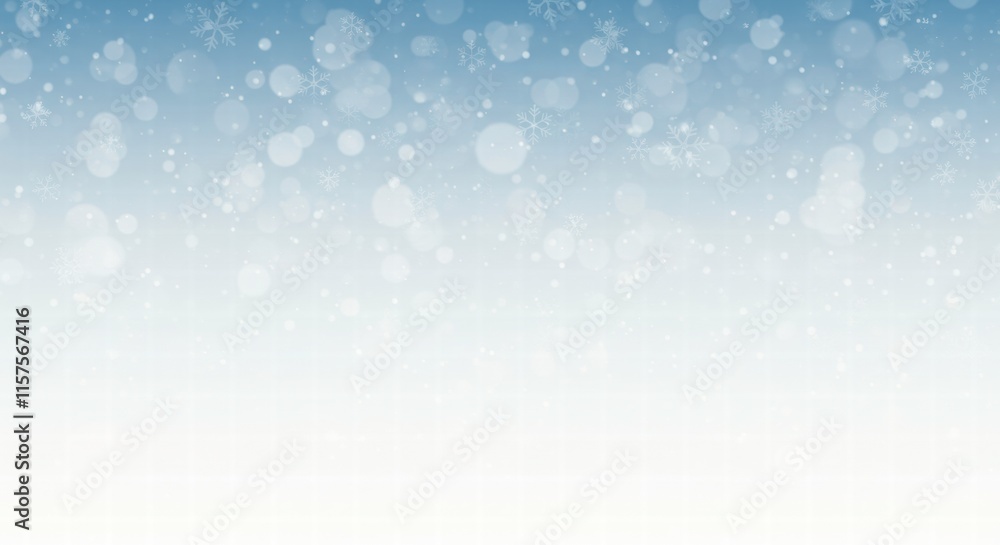 Abstract Winter Wonderland: A serene and ethereal backdrop of shimmering snowflakes falling against a soft, gradient blue sky. Perfect for winter-themed designs, holiday cards. Abstract Winter Wonderland: A serene and ethereal backdrop of shimmering snowflakes falling against a soft, gradient blue sky. Perfect for winter-themed designs, holiday cards.