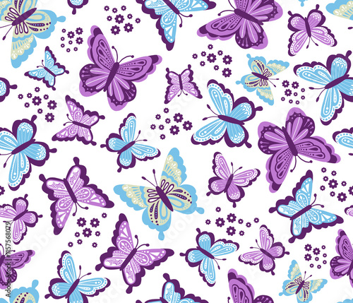 Happy Spring Butterflies Plum
