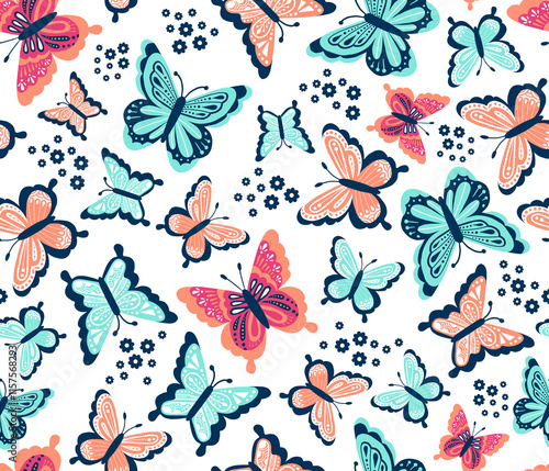 Happy Spring Butterflies Teal