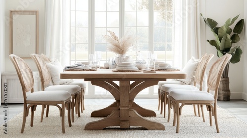 Elegant Dining Room with Modern Scandinavian Design and Natural Light