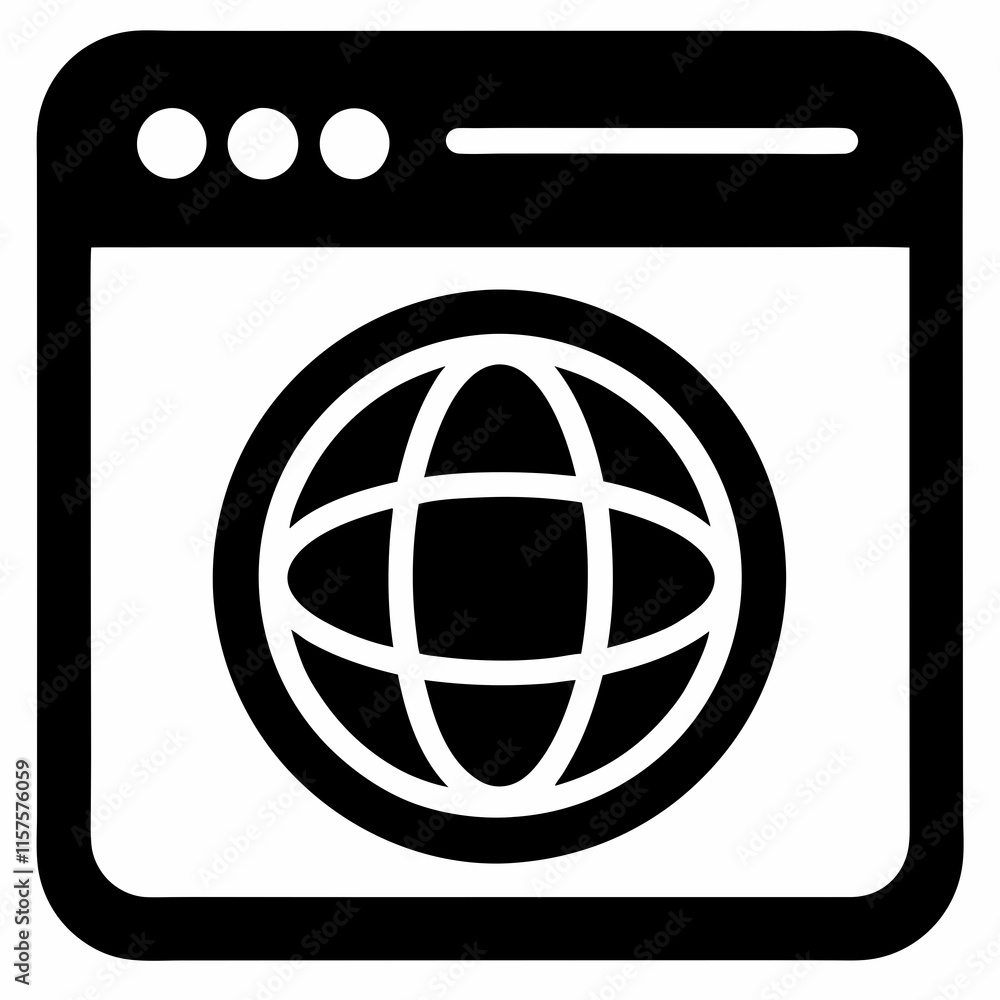 Internet Browser Black Silhouette Vector Internet Browser Black Silhouette Vector