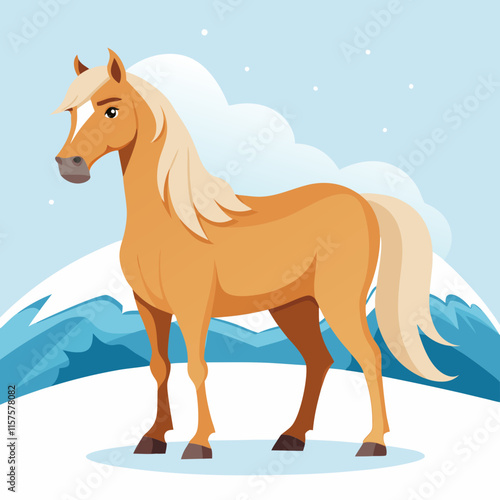 horse in snow