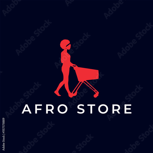 afro fashion store logo design vector