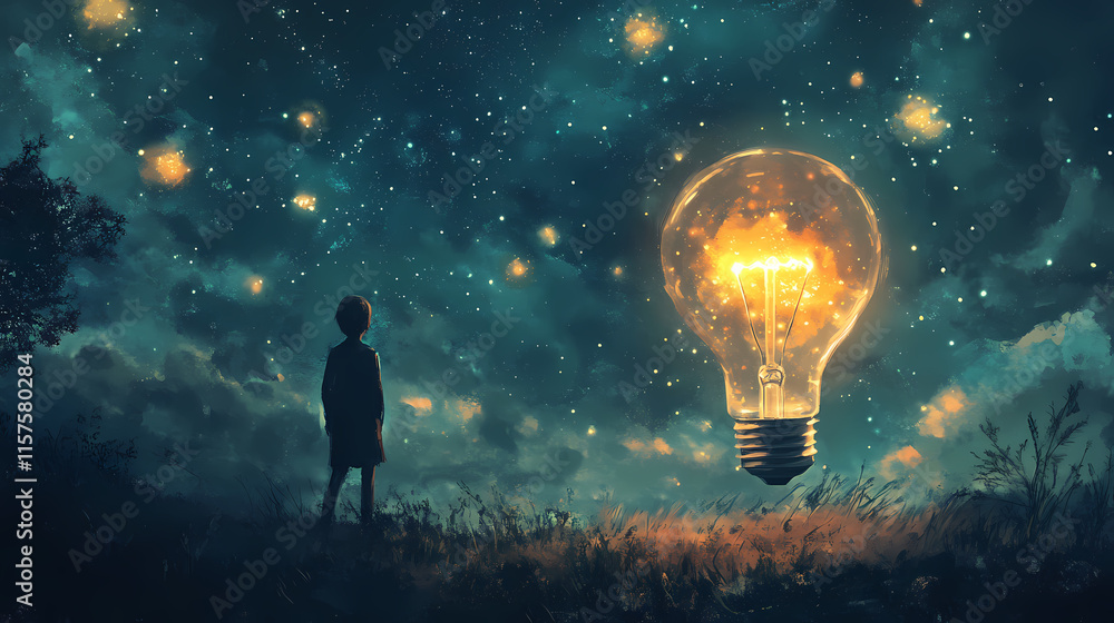 Illuminated light bulb. Epiphany. Illustration Illuminated light bulb. Epiphany. Illustration