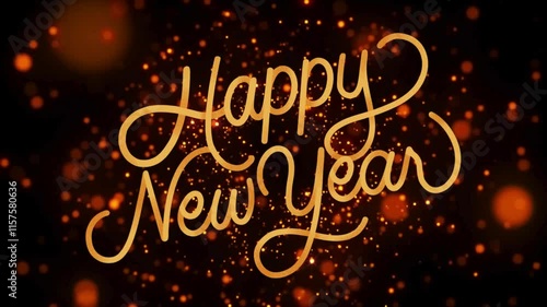  Happy New Year 2025 with fireworks visualization video