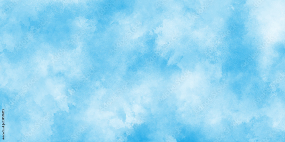 Obraz premium abstract modern clean and bright background with soft colors, abstract white and blue watercolor texture hand beautiful drawn vector design, blue sky with white cloud. 