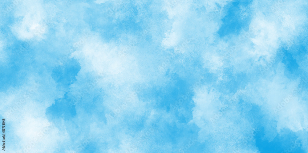 Fototapeta premium abstract modern clean and bright background with soft colors, abstract white and blue watercolor texture hand beautiful drawn vector design, blue sky with white cloud. 