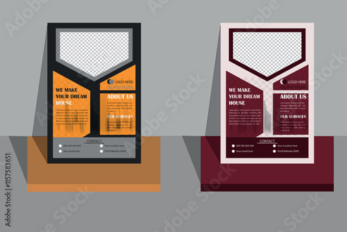 Mordern Constraction Flyer design with vector and RGB color