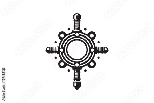 simple black an white gasket vector silhouette isolated on a white background