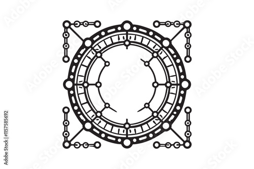 simple black an white gasket vector silhouette isolated on a white background photo