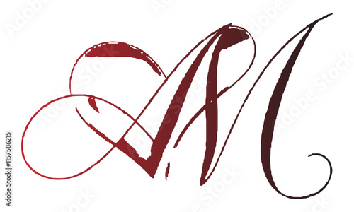 AM letter logo icon design. Classic style luxury initials monogram.
