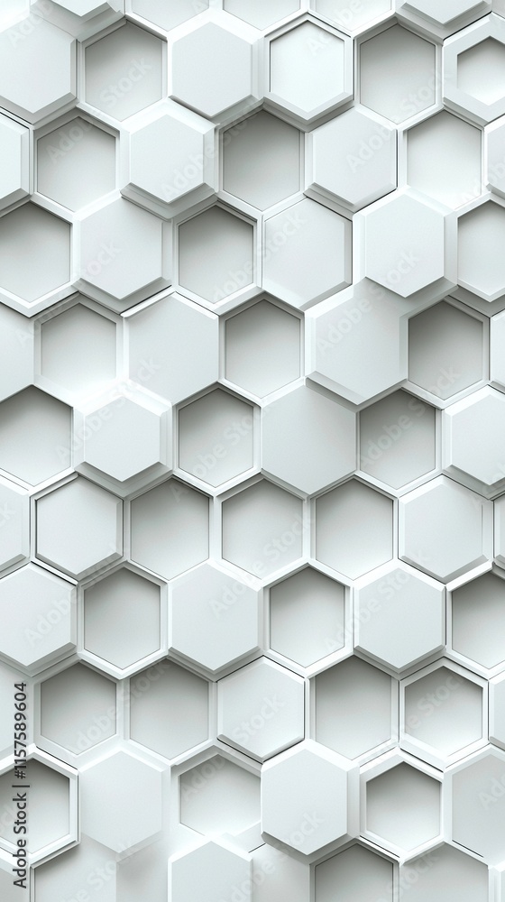 Naklejka premium Hexagonal patterned design in metallic tones creates a modern aesthetic
