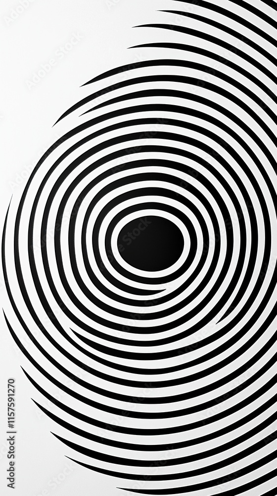 Optical illusion with alternating black and white concentric circles Optical illusion with alternating black and white concentric circles