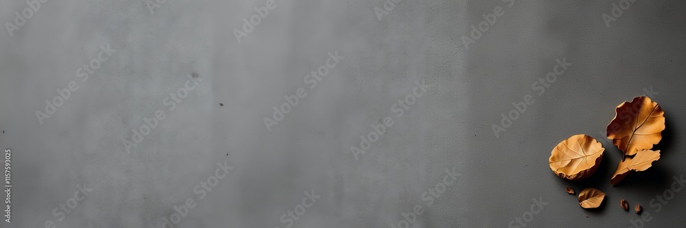 Dried Leaves on Gray: A Minimalist Autumn Still Life Dried Leaves on Gray: A Minimalist Autumn Still Life