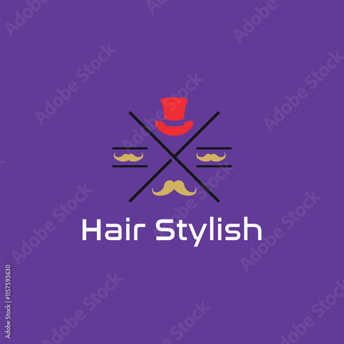 hair cutting and hair stylish logo design vector	