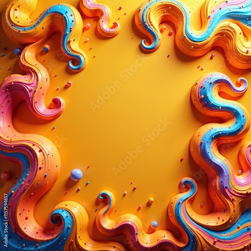 Whimsical marbled pattern on a warm orange surface, orange, artistry, whimsy photo