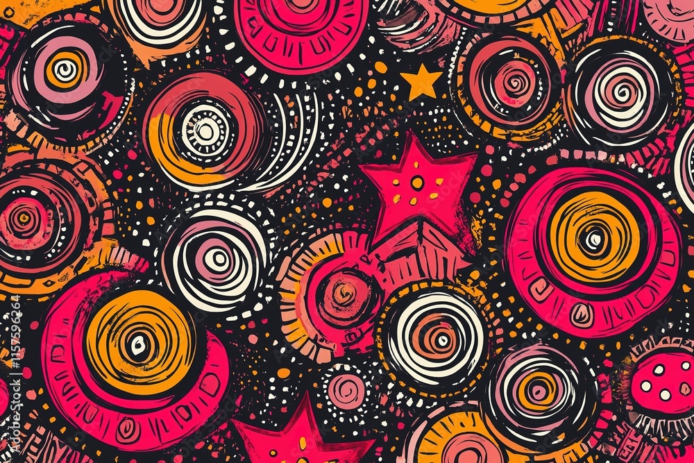 Fototapeta premium Colorful swirling patterns create vibrant, dynamic composition w