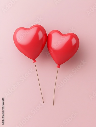 Valentine's Day Romantic Red Heart Balloons Valentine s Day Love Celebration photo