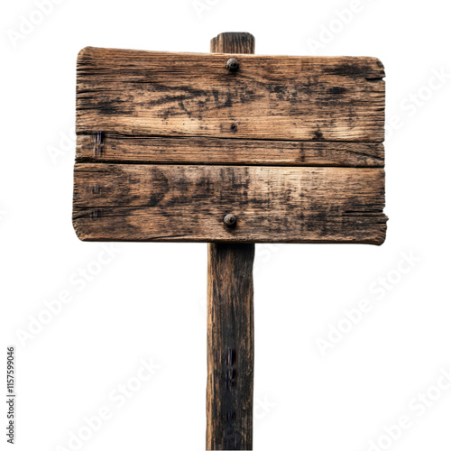 Rustic Wooden Signpost  Blank  Aged  Weathered  Old Wood Texture  Isolated  Path  Trail  D