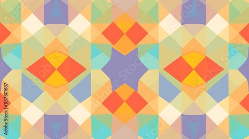 Wallpaper Mural Abstract Geometric Pattern: Vibrant, colorful, and geometric, this abstract pattern exudes a sense of energy and dynamism, featuring a captivating interplay of shapes, colors, and textures. Torontodigital.ca