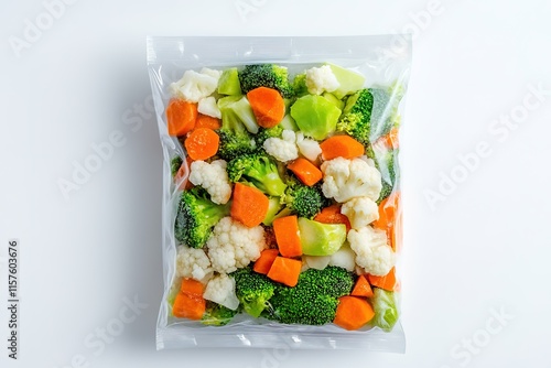 Wallpaper Mural Fresh mixed vegetables in clear bag showcasing vibrant colors an Torontodigital.ca