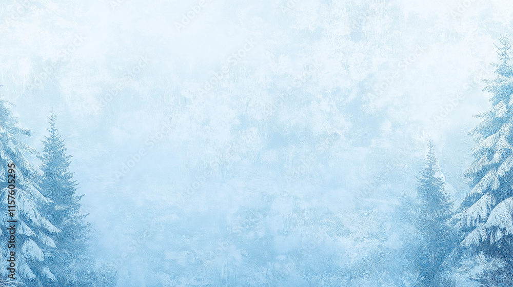 Winter Wonderland: A breathtaking view of a snow-covered forest, with tall pine trees reaching towards a sky obscured by a soft, ethereal fog. Winter Wonderland: A breathtaking view of a snow-covered forest, with tall pine trees reaching towards a sky obscured by a soft, ethereal fog.