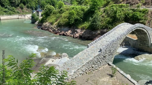 Gevl Bridge, located in Murgul, Artvin, Turkey, was built during the Ottoman period. photo