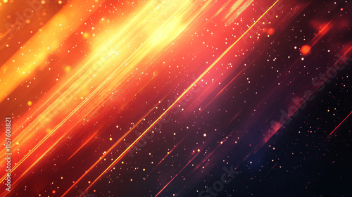 futuristic abstract background with gold bokeh lights. ai generated
