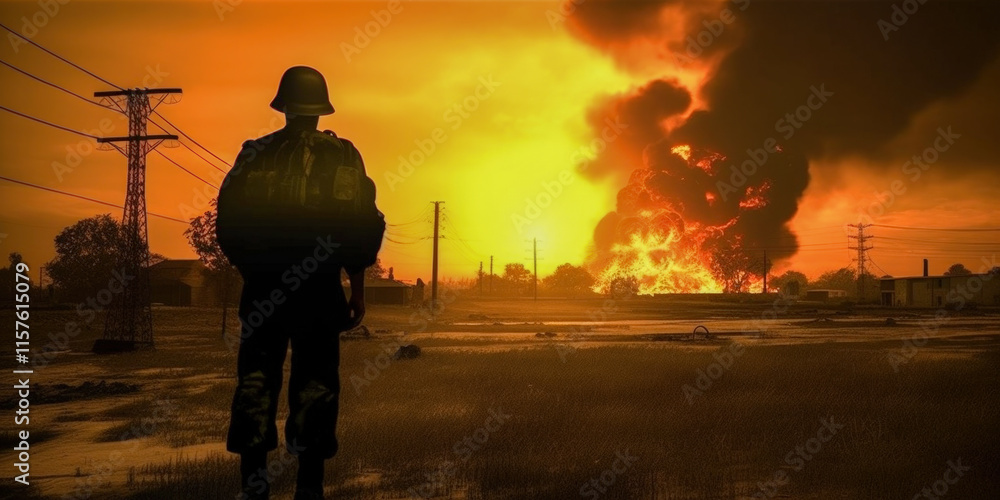 Fototapeta premium People experience with fire