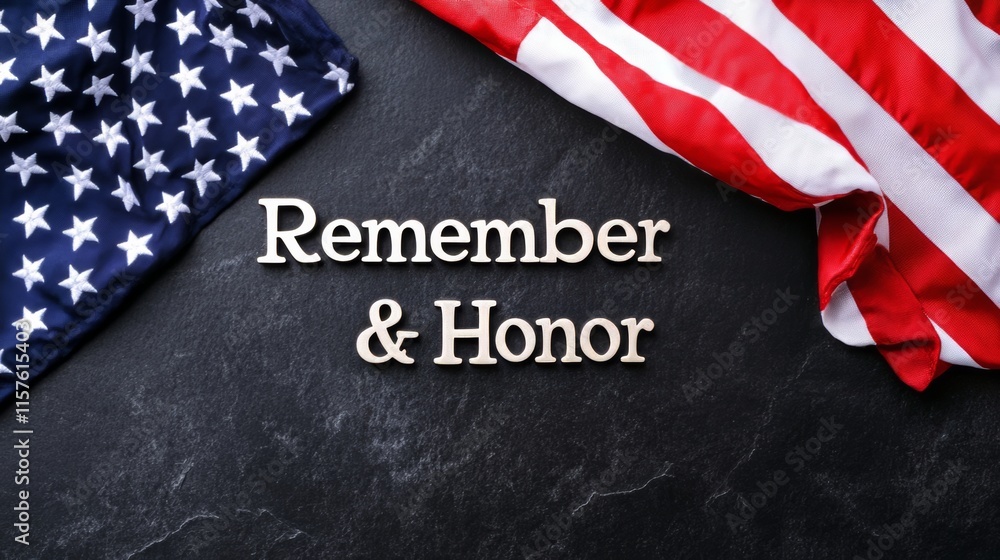 Fototapeta premium Remembering and Honoring: Patriotic Tribute to America