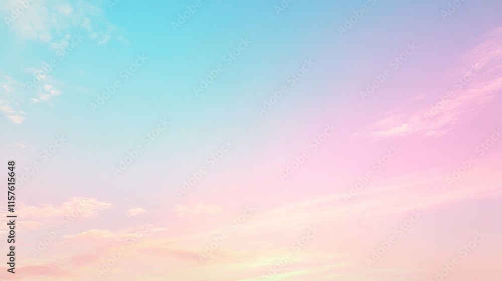 Obraz premium Pastel Sky with Soft Clouds: Dreamy Landscape