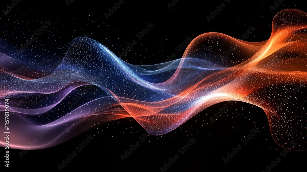 Obraz premium Dynamic red and blue wave abstract background