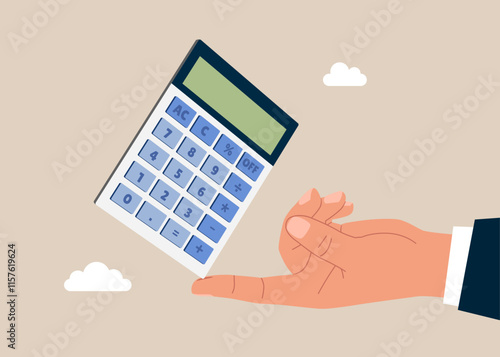 Risky situation or economic recession, crisis or bankruptcy. Interest, financial and mortgage rates. Budget management concept. Financial calculation of money. Tax time. Flat vector illustration
