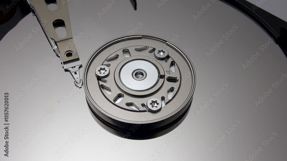 Computer hard drive and its parts close-up Computer hard drive and its parts close-up