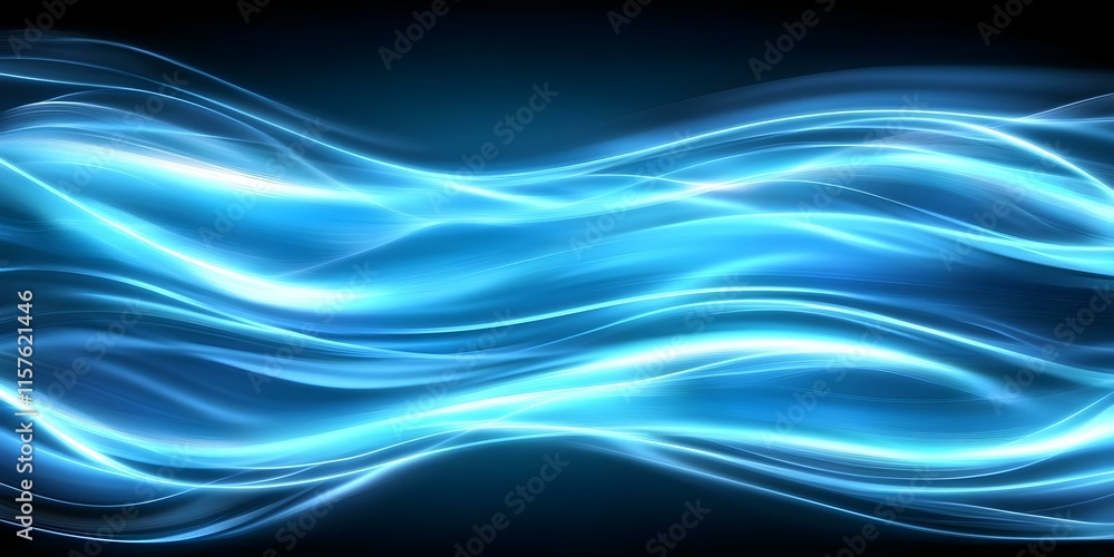 Abstract waves of blue light flowing smoothly against a dark background, creating a sense of motion and fluidity. Concept Blue Light Waves, Abstract Motion, Fluid Design, Dark Background, Visual Flow Abstract waves of blue light flowing smoothly against a dark background, creating a sense of motion and fluidity. Concept Blue Light Waves, Abstract Motion, Fluid Design, Dark Background, Visual Flow