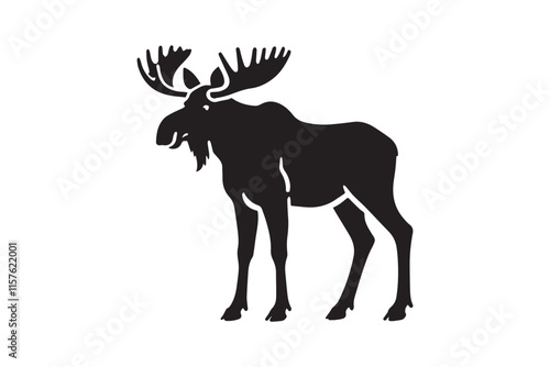 simple black an white abercrombie animal vector silhouette isolated on a white background