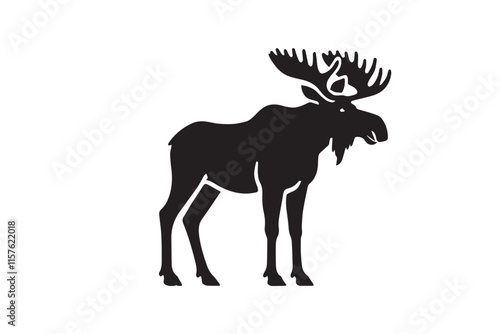 simple black an white abercrombie animal vector silhouette isolated on a white background