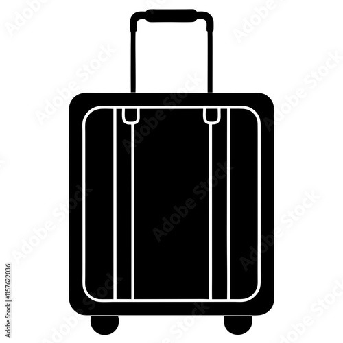 Simple black silhouette of a travel suitcase.