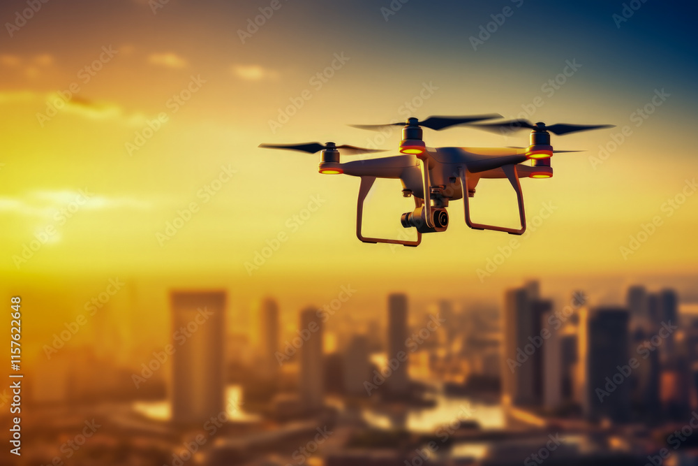Drone activity in the sky Drone activity in the sky