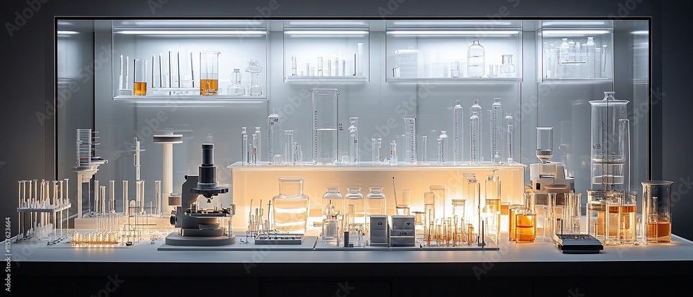 Modern Lab Glassware and Equipment. Modern Lab Glassware and Equipment.