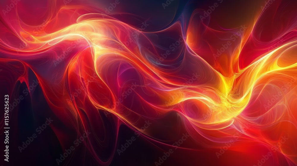 Obraz premium Abstract fiery background. Red and orange color palette. Digital art.