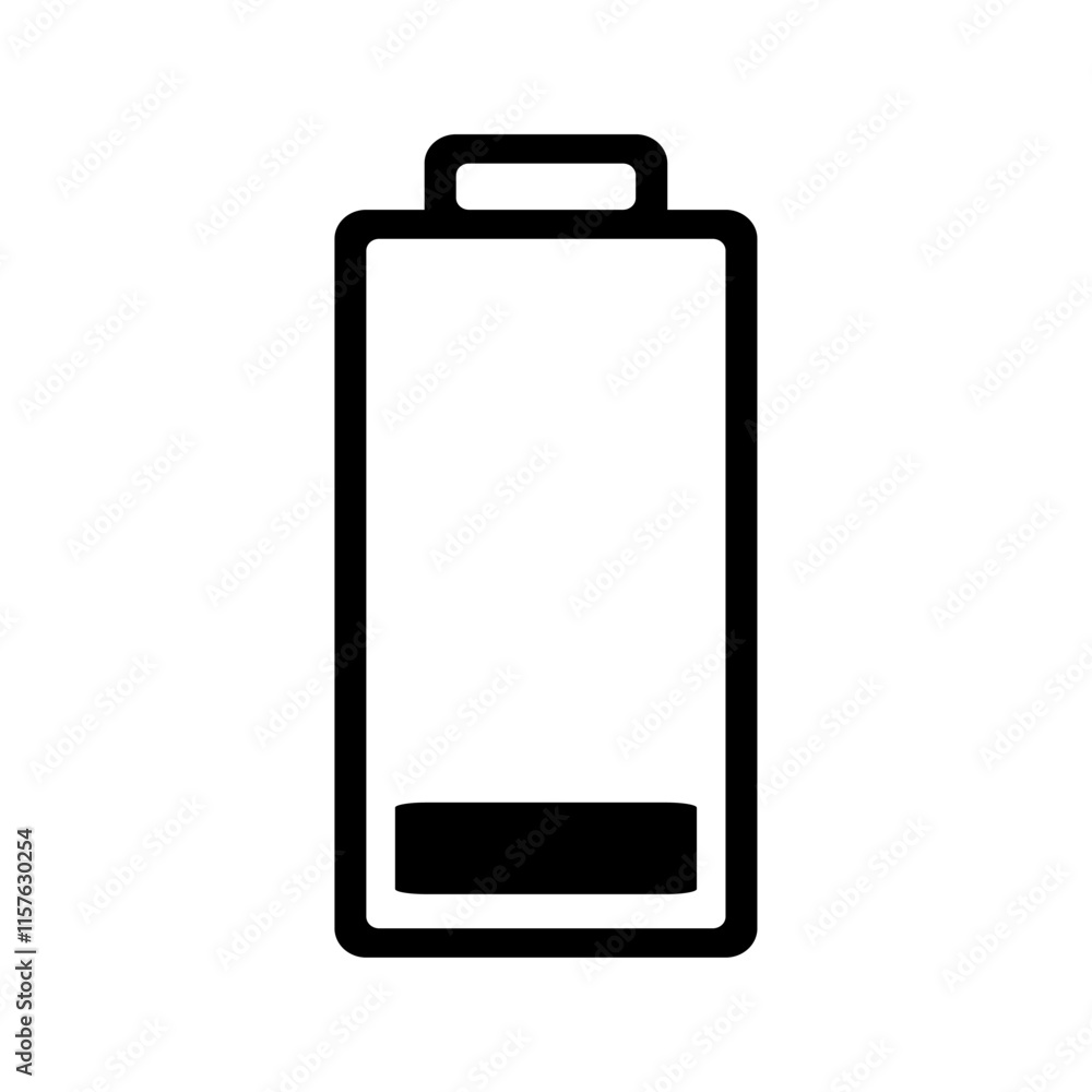 Low battery icon Vertical vector illustration Low battery icon Vertical vector illustration