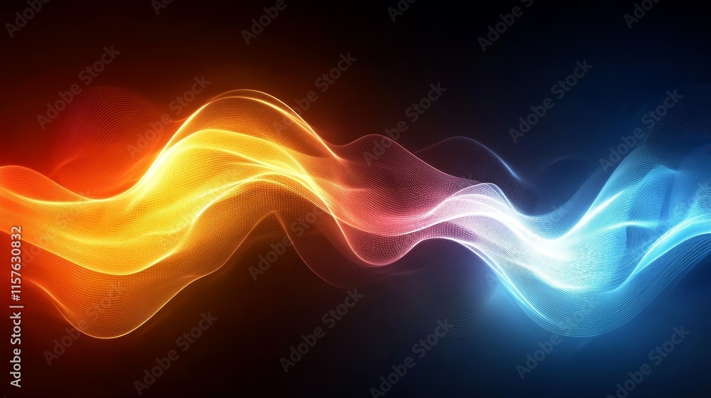 Obraz premium Abstract fiery and icy waves background