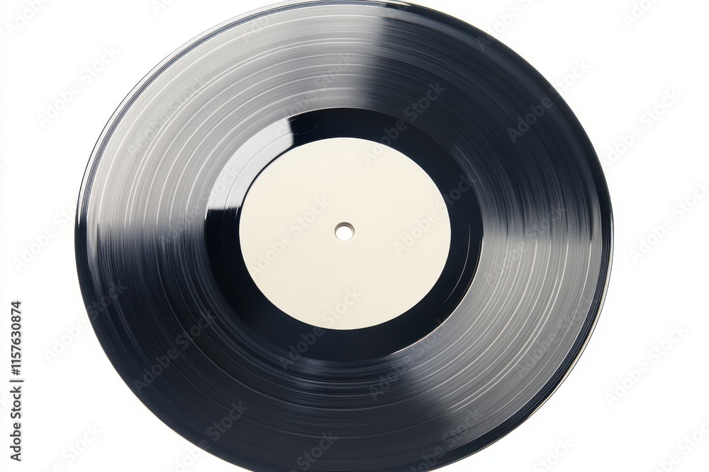 Obraz premium Traditional vinyl record with a blank label isolated on a white background