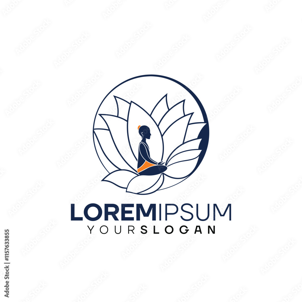 Meditation Lotus Vector Logo Design Template Meditation Lotus Vector Logo Design Template