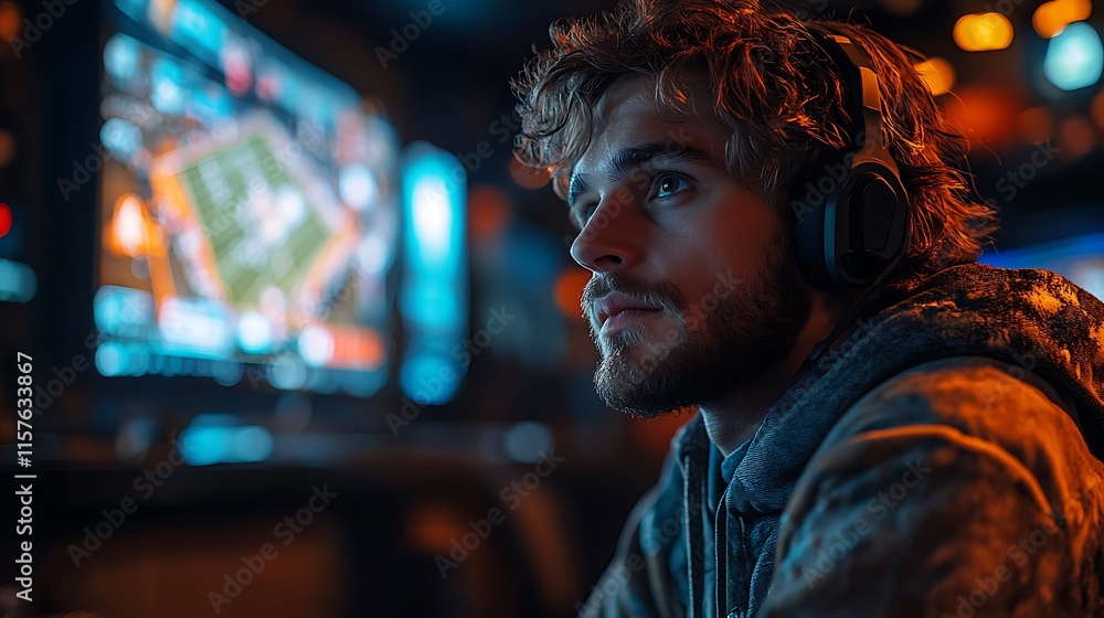 Young Gamer Concentrates on Video Game Play Young Gamer Concentrates on Video Game Play
