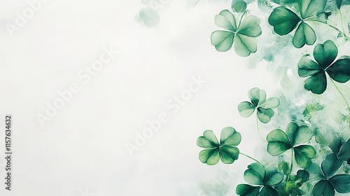 St Patrick day, background with clover.	
