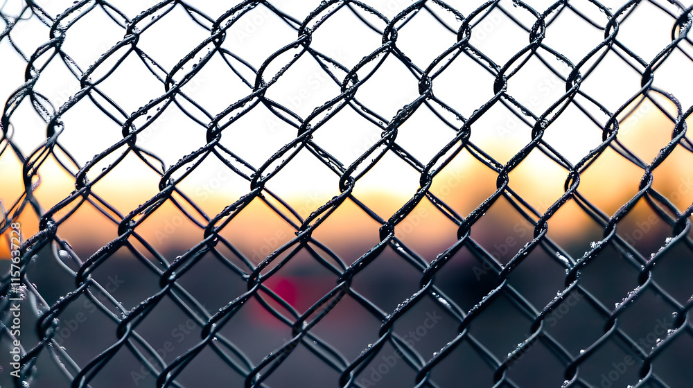 Fototapeta premium Fence wire line