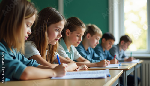 Concentrated Students in Classroom