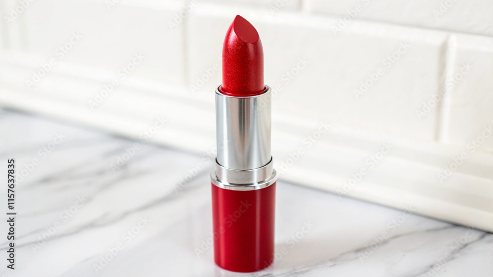 red lipstick on a white background red lipstick on a white background